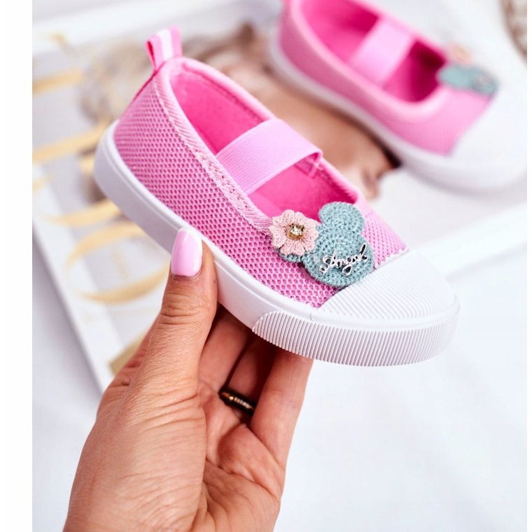 Le Scarpe Tênis infantil de velcro rosa Estienne 1