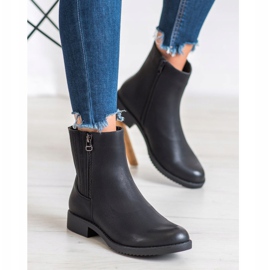 J. Star Botas de cano altas com couro ecológico preto 1