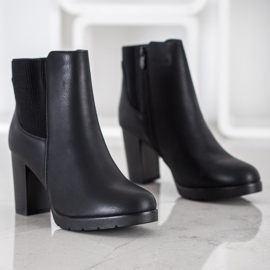 J. Star Botas elegantes de salto alto preto 1