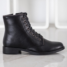 J. Star Botas pretas de amarrar preto 1