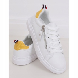 Tênis feminino branco KK-206 BRANCO / AMARELO 1