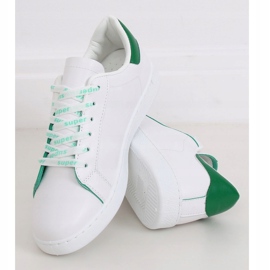Tênis femininos brancos 5G-2 verdes 1