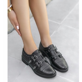 Sapatos femininos negros com fivelas C17-6072 preto 1