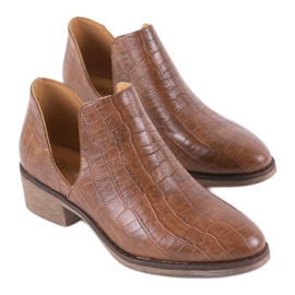 Botas de cano curto marrons com salto NS132P marrom 1