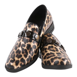 Sapatos femininos marrons C18-6257 marrom preto 2