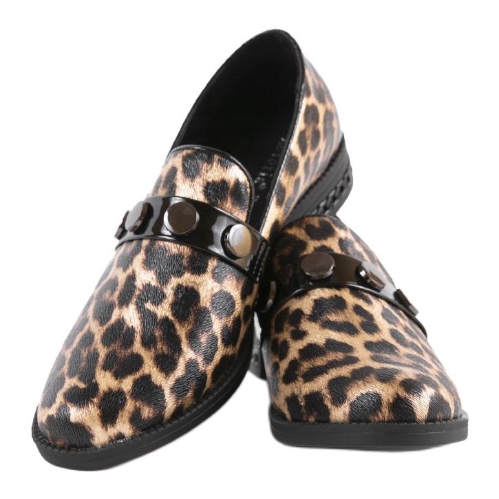 Sapatos femininos marrons C18-6257 marrom preto 2