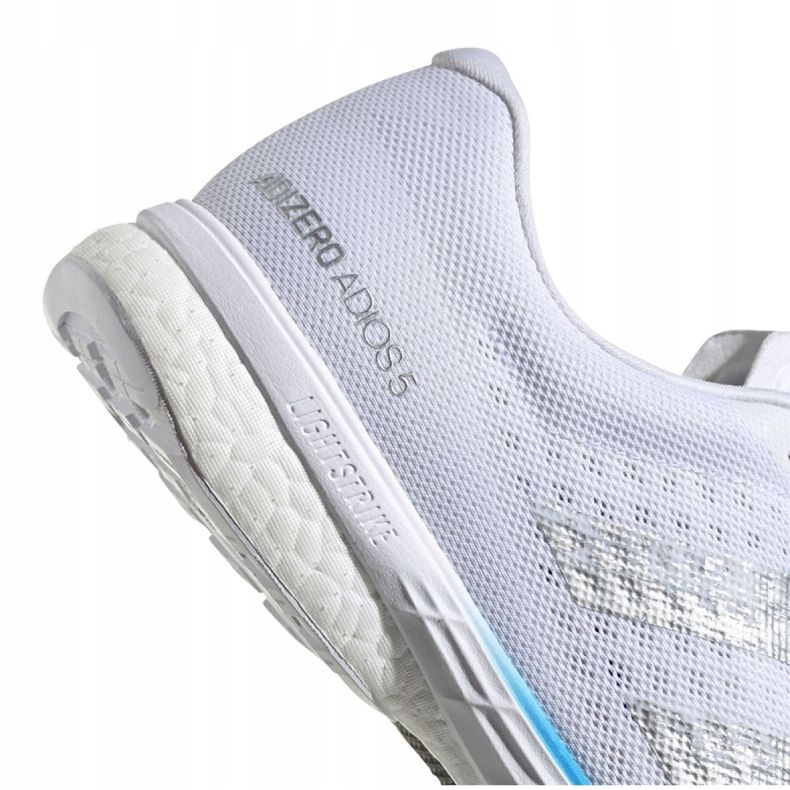 Tênis de corrida adidas adizero Adios 5 M FV7334 branco azul prata 2