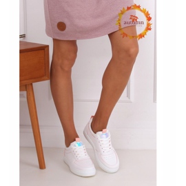 Calçados esportivos femininos brancos KK-203 WHITE / PINK rosa 1