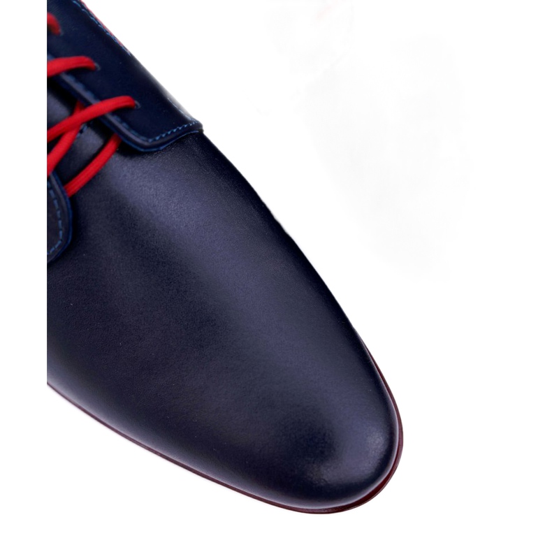Mario Boschetti Brogues masculino, couro elegante, azul marinho Menelaos vermelho azul-marinho 3