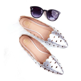 Lu Boo feminino bailarinas prata metálico Dianna 4