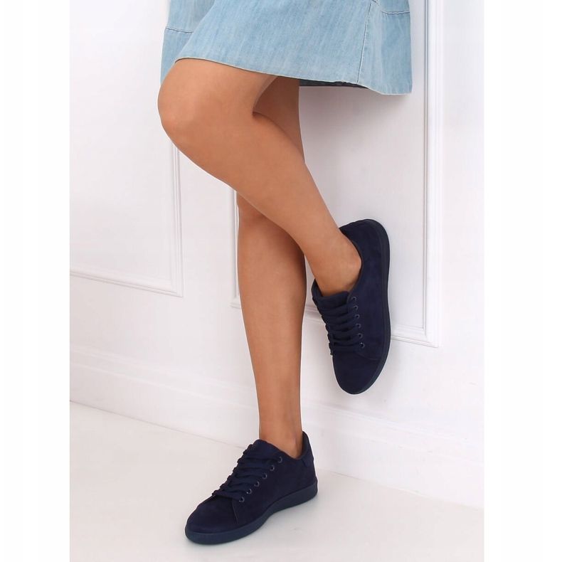 Tênis feminino camurça azul marinho 6301 azul-marinho 2