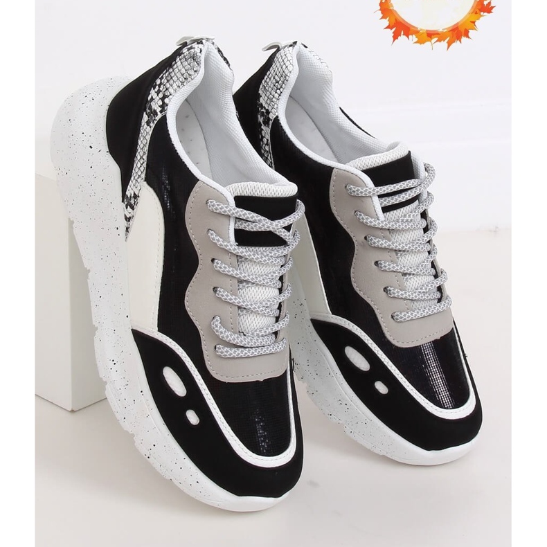 Sapatos esportivos preto e branco LL1771 Preto 1