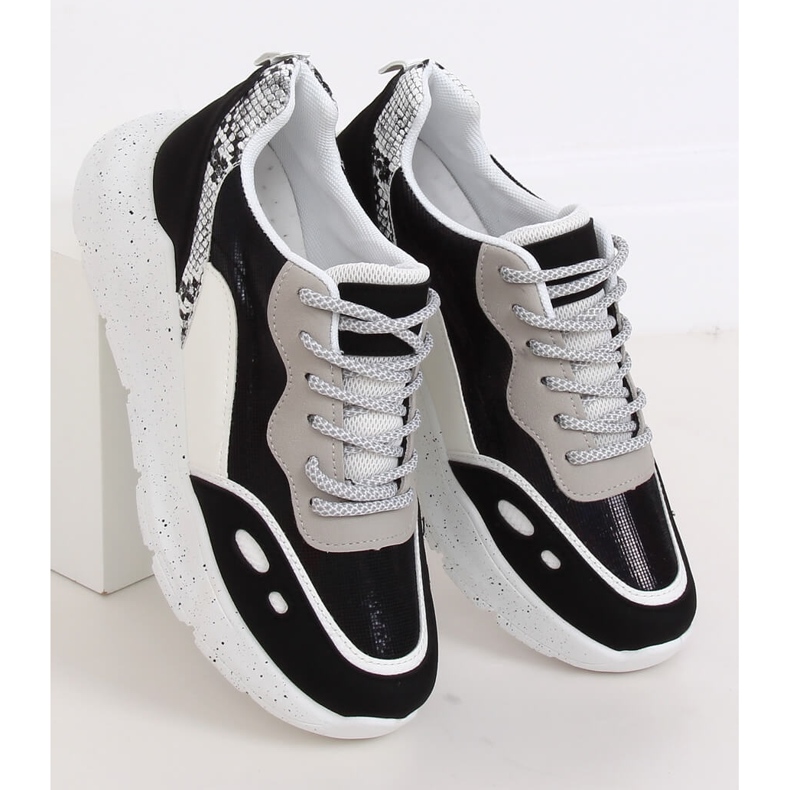 Sapatos esportivos preto e branco LL1771 Preto 2