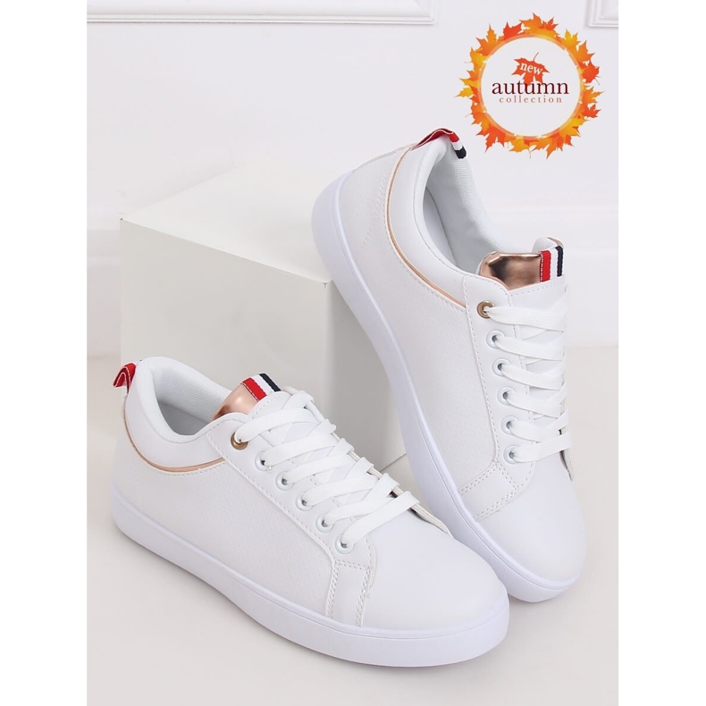 Tênis feminino branco B0-501 WHITE / CHAMPAGNE 1