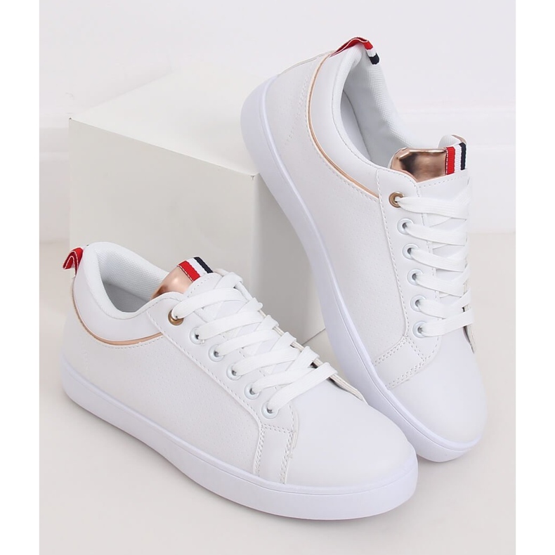 Tênis feminino branco B0-501 WHITE / CHAMPAGNE 2