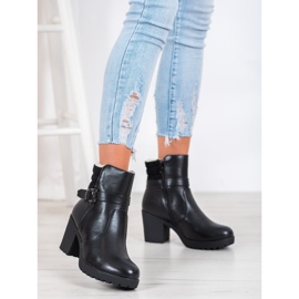 J. Star Botas confortáveis ​​de couro ecológico preto 1