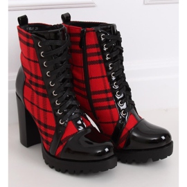 Botas xadrez de salto alto vermelho NS080P Vermelho 2