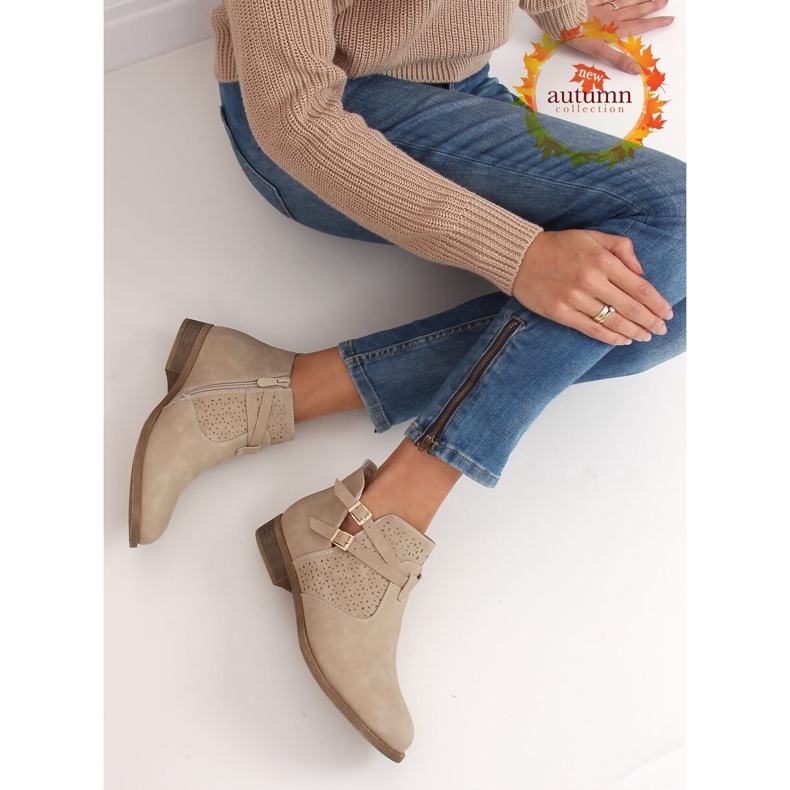 Sapatos femininos bege CH2003 Beige castanho 1