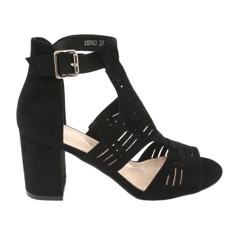 Sergio Leone SK903 sandálias de cabedal de camurça preto 6