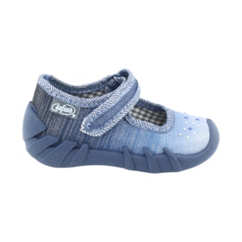 Calçados infantis Befado com zircões 109P186 azul cinza 6