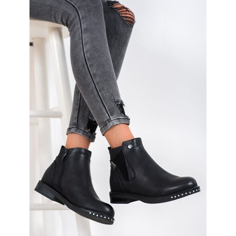 Goodin Botas de couro ecológico preto 2