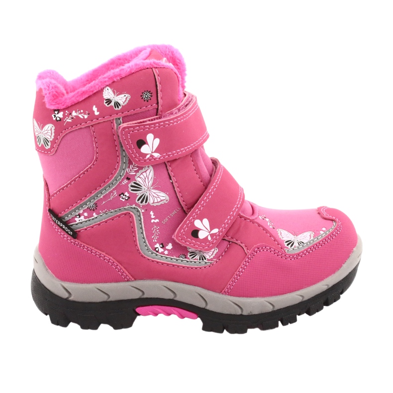 Botas American Club com borboletas rosa membrana HL27 branco preto 5