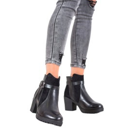 J. Star Botas confortáveis ​​na plataforma preto 1