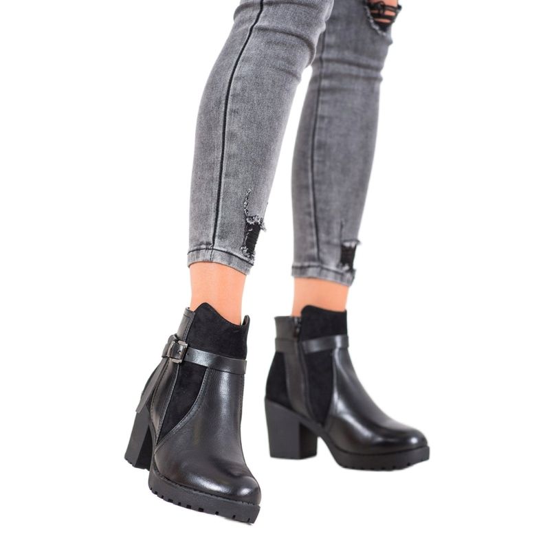 J. Star Botas confortáveis ​​na plataforma preto 1