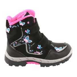 Botas American Club com borboletas pretas de membrana HL27 preto azul rosa 5