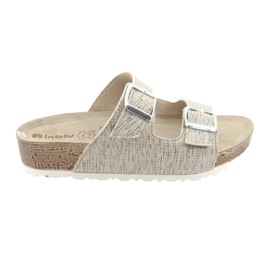 Chinelos femininos Inblu NM013 bege com partículas de prata marrom cinza 6