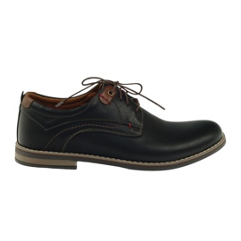 Sapatos masculinos Riko com cadarço 842 preto castanho 6