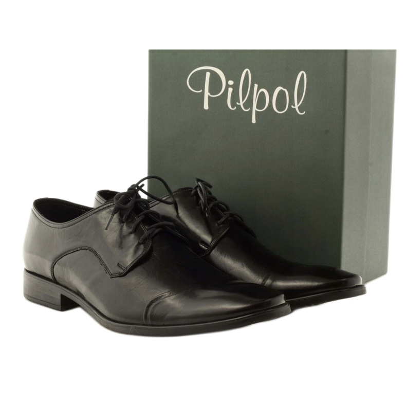 Sapatos formais de couro Pilpol 1385 preto 4