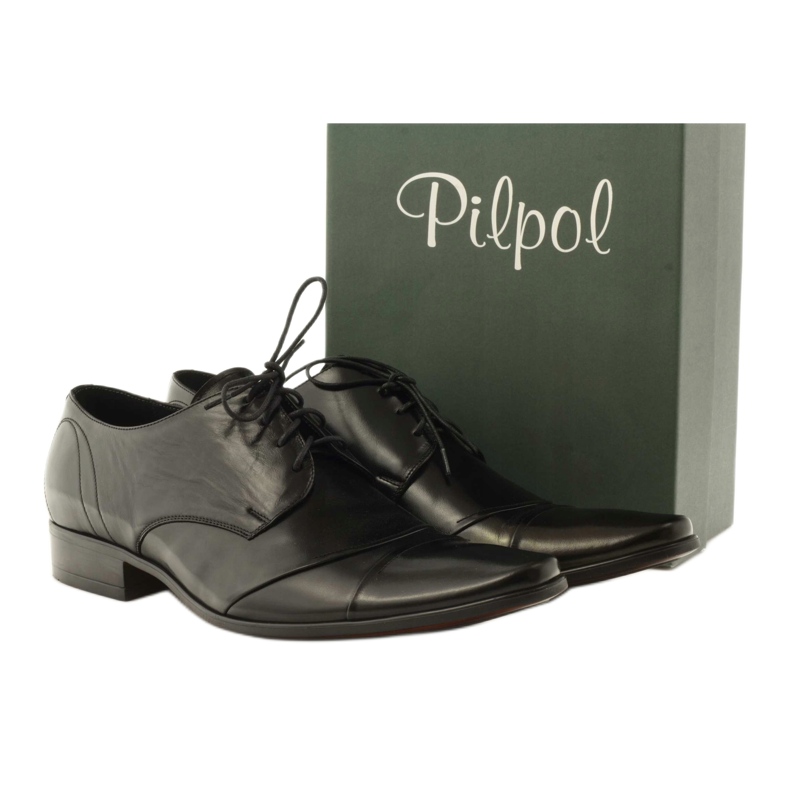 Sapatos de couro para homens Pilpol 1138 preto 3