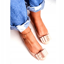 LU BOO Bailarinas de borracha Meliski faz uma reverência bege Joleen 2