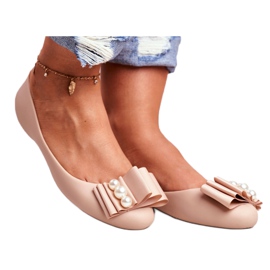 LU BOO Bailarinas de borracha Meliski faz uma reverência bege Joleen 3