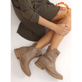 Botas openwork com salto oculto bege CH2008 bege castanho 1