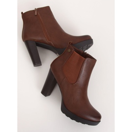 Botas de salto alto marrom F-21 Camel 1