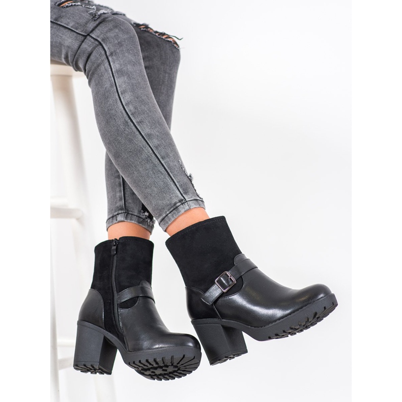J. Star Botas elegantes na plataforma preto 1