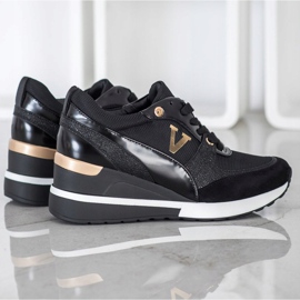 Vinceza tênis de cunha Vincez preto 2