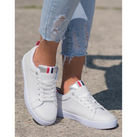 SHELOVET Tênis elegantes com couro ecológico branco 2