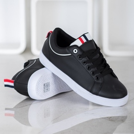 SHELOVET Tênis elegantes com couro ecológico preto 1