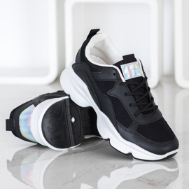 SHELOVET Tênis Pretos Confortáveis 1