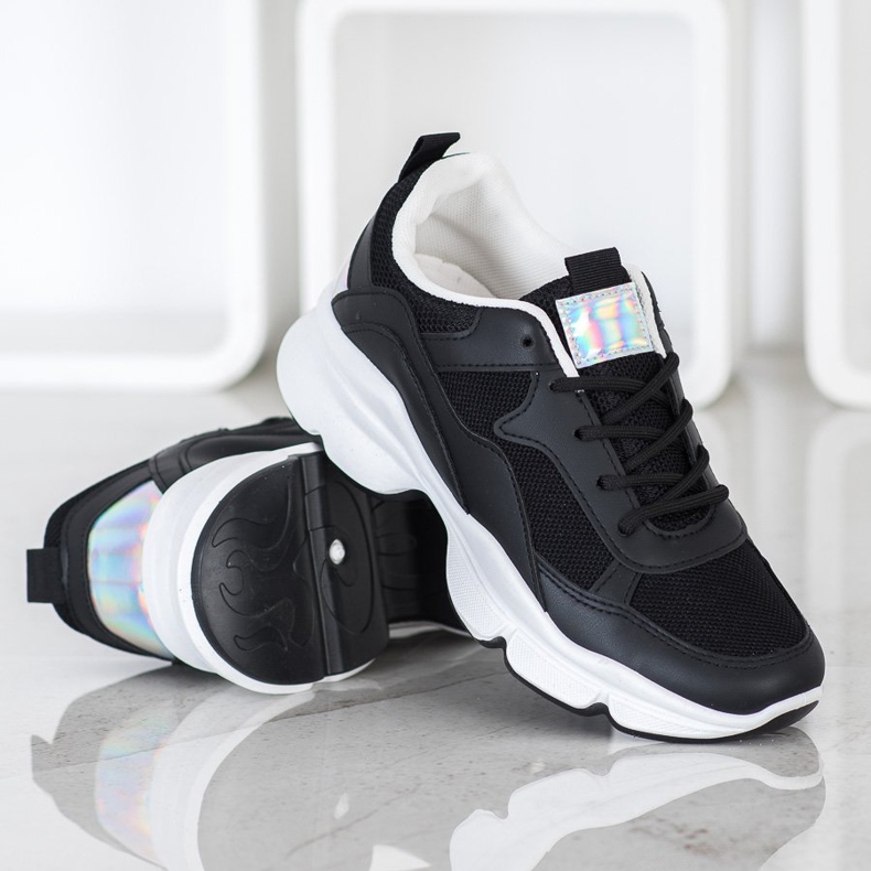 SHELOVET Tênis Pretos Confortáveis 1