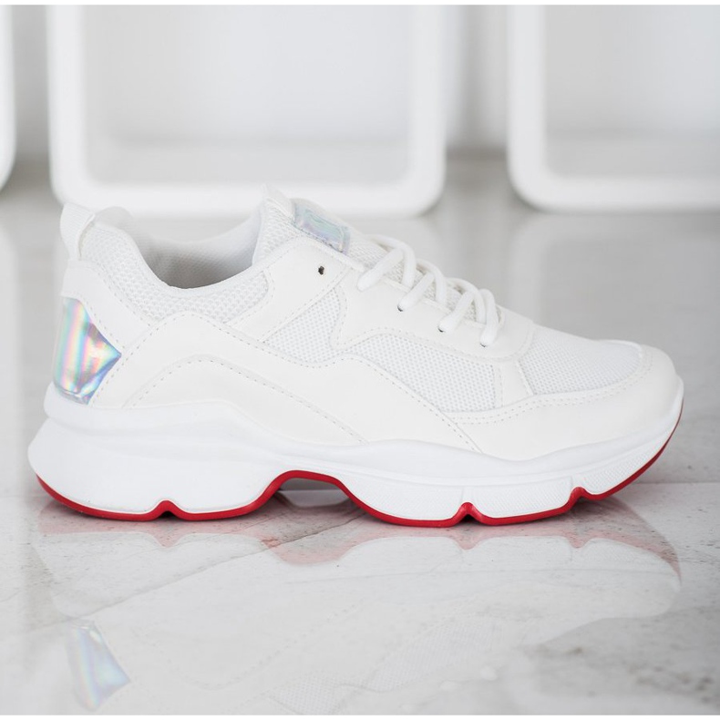 SHELOVET Tênis brancos confortáveis 1