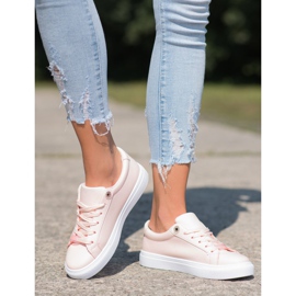 SHELOVET Tênis Com Couro Eco rosa 2