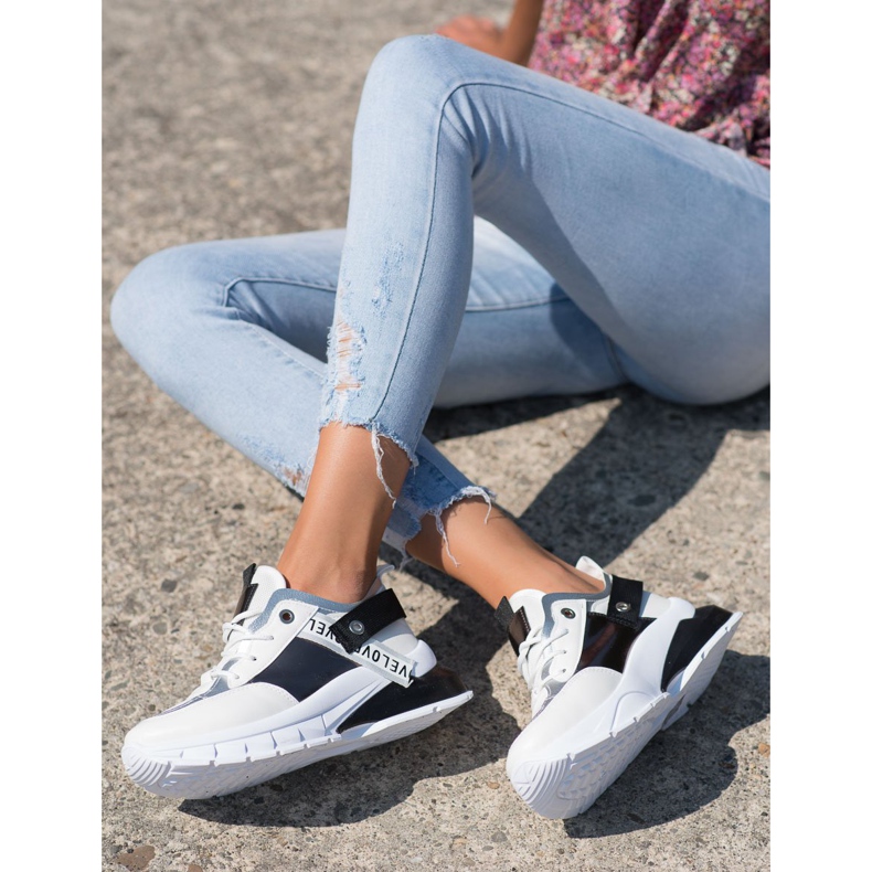 Marquiz Tênis estilosos branco preto 2