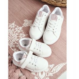 FRROCK Calçado desportivo branco Ilonka com cordão para criança rosa 1