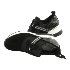 Filippo Sapatos esportivos de couro slipony DP1388 / 20 BK Nice preto prata 4