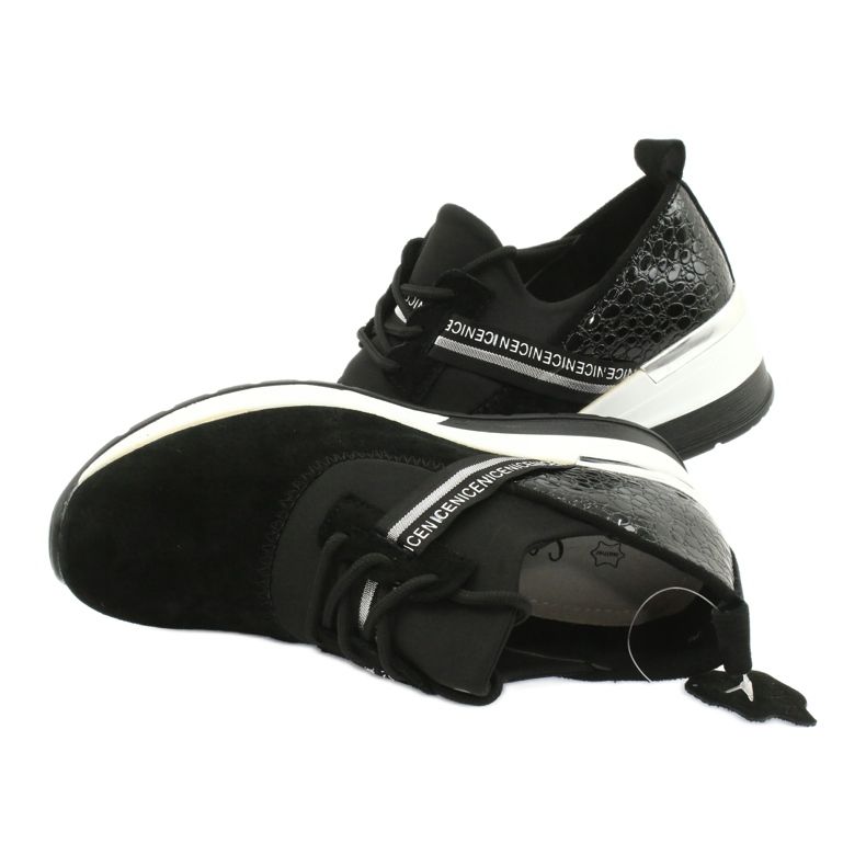 Filippo Sapatos esportivos de couro slipony DP1388 / 20 BK Nice preto prata 4