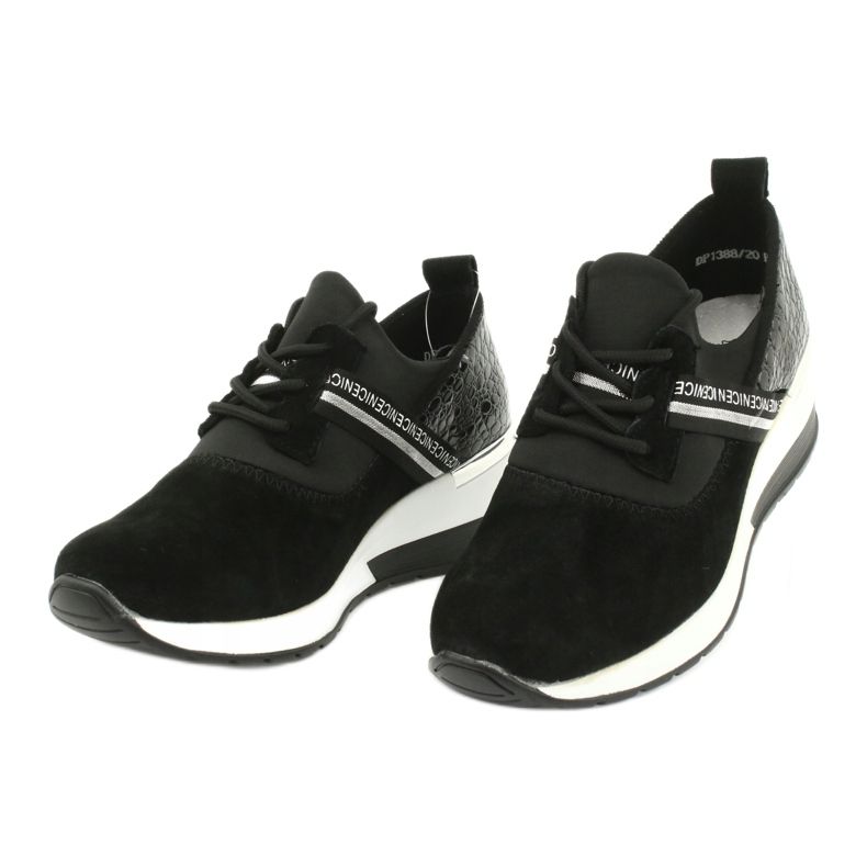 Filippo Sapatos esportivos de couro slipony DP1388 / 20 BK Nice preto prata 2